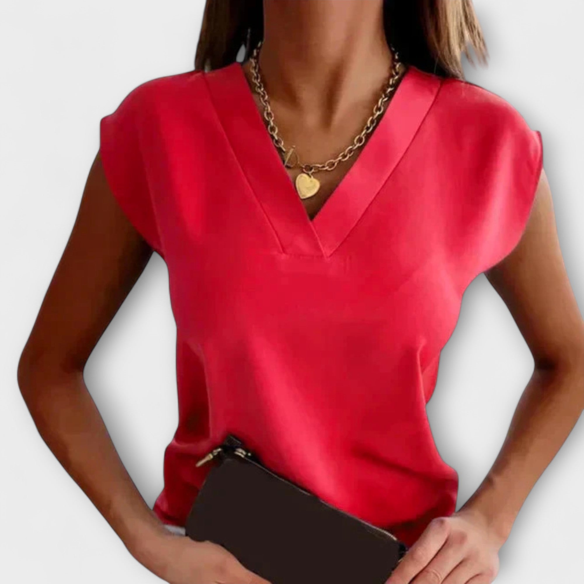 Women's V-Neck Summer Top with Loose Sleeves